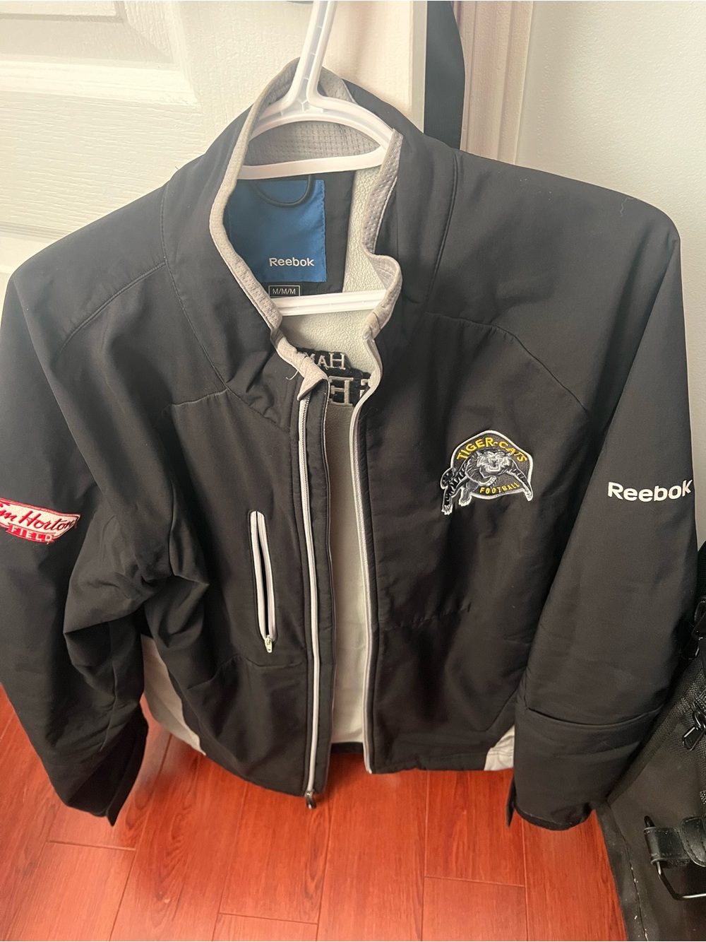 Reebok Men's Black Jacket with Team Patch Medium